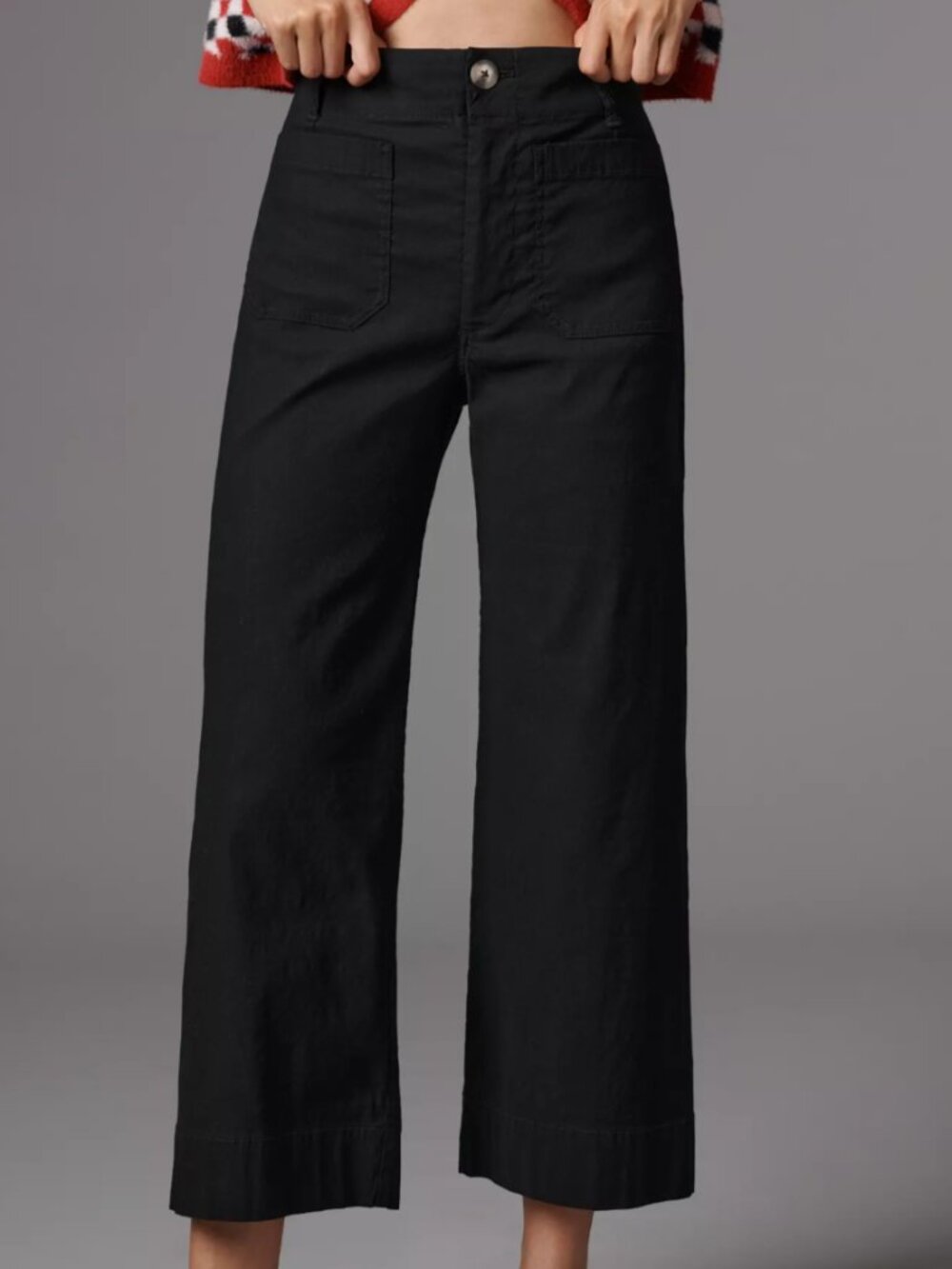 Maeve by Anthropologie The Colette Wide Leg Pants Black Acetate Trouser Sz 27